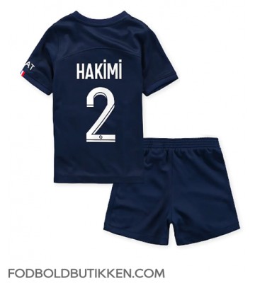 Paris Saint-Germain Achraf Hakimi #2 Hjemmebanetrøje Børn 2022-23 Kortærmet (+ Korte bukser)